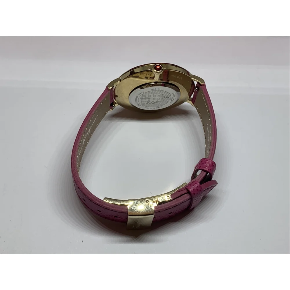 Ferragamo Women Pink Leather Analog White Dial Quartz Watch with Winder BL152
